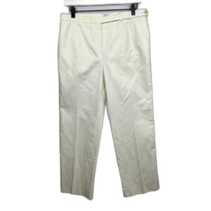 ARMANI Collezioni White Flat Front High Waisted Pants Trousers Women's Size 12